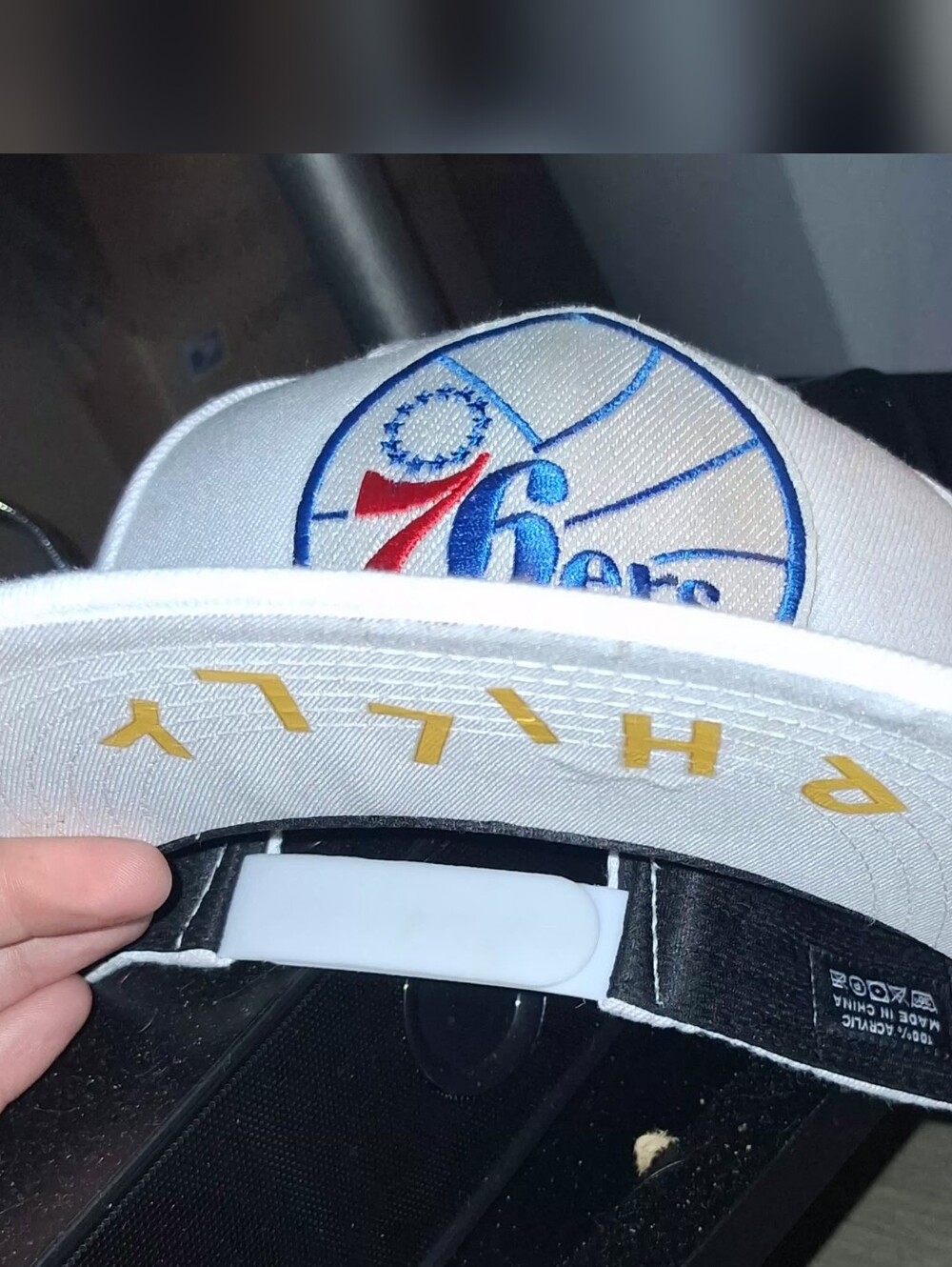 NBA Philadelphia 76ers Deadstock White Snapback Hat with Retro&Modern Logos